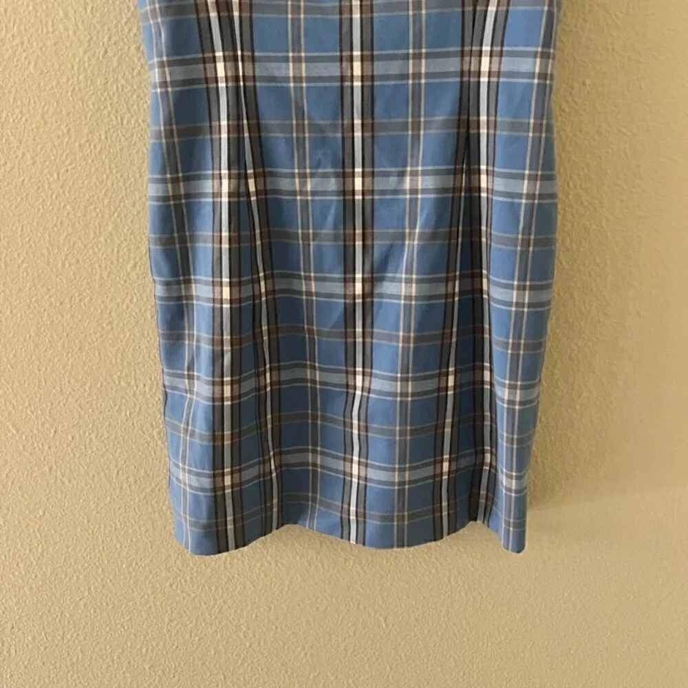 Aritzia Sunday Best Shimmer Blue Plaid Mini Tube Dress In Gerard Azurine US 4